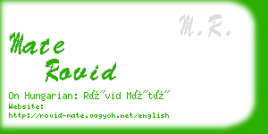 mate rovid business card